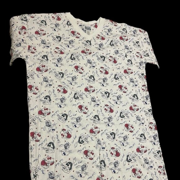 Basic Editions 100% Cotton Pajamas – Cat Print V-Neck – One Size Fits Most saal_ - Picture 1 of 6